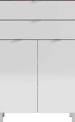 Kommode FEY 60 x 97 cm Eiche/ HG Weiß