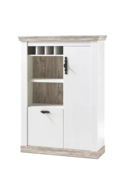 Kommode FLORENZ 105 x 146 cm weiß/braun