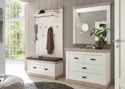 Kommode FLORENZ 107 x 87 cm weiß/braun