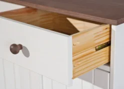 Kommode JACOB 3.2 weiß Massivholz / braun