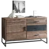QUARTIER Kommode JOHNSON 40 x 118 x 77 cm Holz Akazie braun/grau
