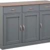 Kommode NICLAS 4.1 131x86x45 cm Massivholz grau