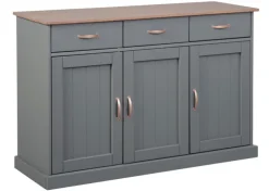 Kommode NICLAS 4.1 131x86x45 cm Massivholz grau