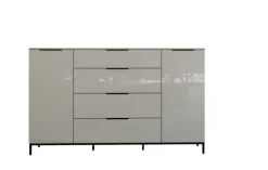 Kommode SANTORIN 180 x 99 cm Sandgrau/Glasfront Sandgrau