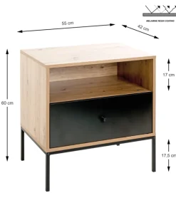 Konsole 55 x 42 cm braun/schwarz