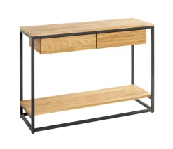 Konsole 100cm Eiche massiv/schwarz