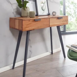 CASAVANTI Konsolentisch 90 x 78 cm Akazie braun grau