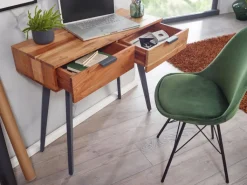 CASAVANTI Konsolentisch 90 x 78 cm Akazie braun grau