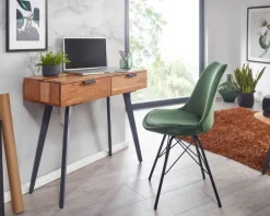 CASAVANTI Konsolentisch 90 x 78 cm Akazie braun grau