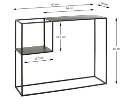 Konsolentisch 100 x 30 cm Metall Schwarz