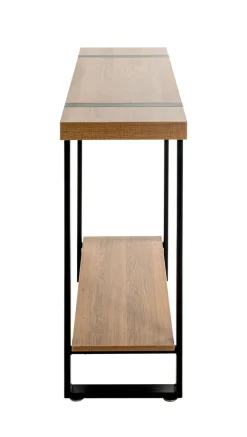 Konsolentisch 120 x 30 cm Schwarz/ Eiche dunkel