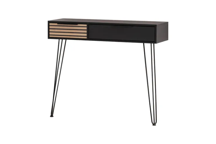 Konsolentisch HANK schwarzmatt/Akustikpaneel Optik
