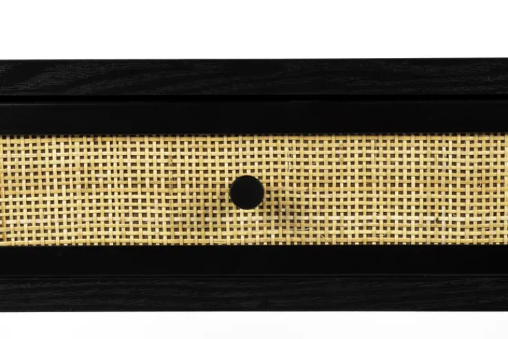 QUARTIER Konsolentisch JOANNA 120 x 76 cm Rattangeflecht/schwarz