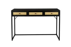 QUARTIER Konsolentisch JOANNA 120 x 76 cm Rattangeflecht/schwarz