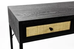 QUARTIER Konsolentisch JOANNA 120 x 76 cm Rattangeflecht/schwarz