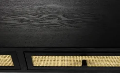 QUARTIER Konsolentisch JOANNA 120 x 76 cm Rattangeflecht/schwarz