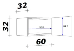 QUARTIER Kurz-Oberschrank PETE weiß 60 cm