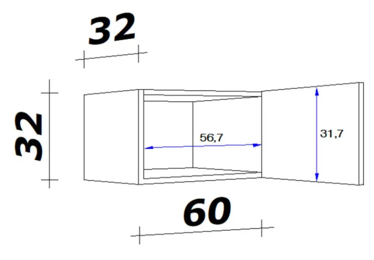 QUARTIER Kurz-Oberschrank PETE weiß 60 cm