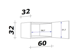QUARTIER Kurz-Oberschrank PETE weiß 60 cm