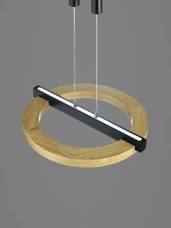 LED Balkenpendel NELLA 2-flg Holz /schwarz