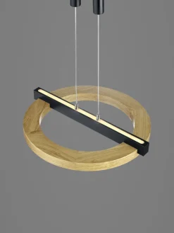 LED Balkenpendel NELLA 2-flg Holz /schwarz