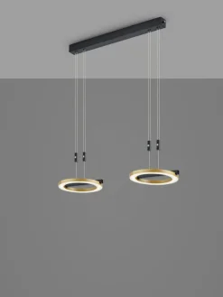 LED Balkenpendel NELLA 2-flg Holz /schwarz