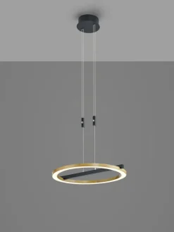 LED Pendelleuchte NELLA 1-flg Holz /schwarz