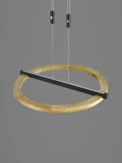 LED Pendelleuchte NELLA 1-flg Holz /schwarz