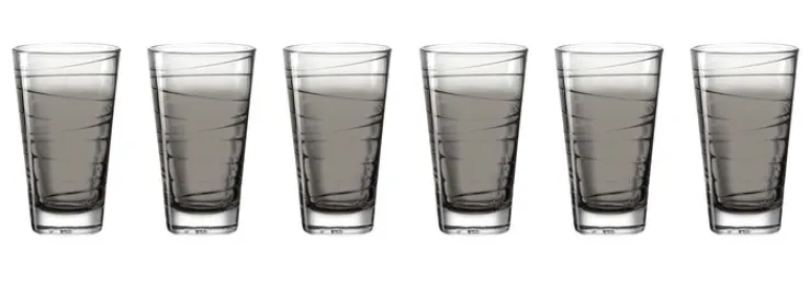 LEONARDO Longdrinkglas VARIO BASALTO 6er Set - je 280 ml anthrazit