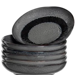 LEONARDO Suppenteller MATERA 6er Set 20,7 cm Keramik anthrazit