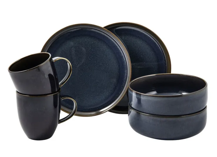 like. Frühstücksservice CRAFTED DENIM 6-teilig blau/ braun