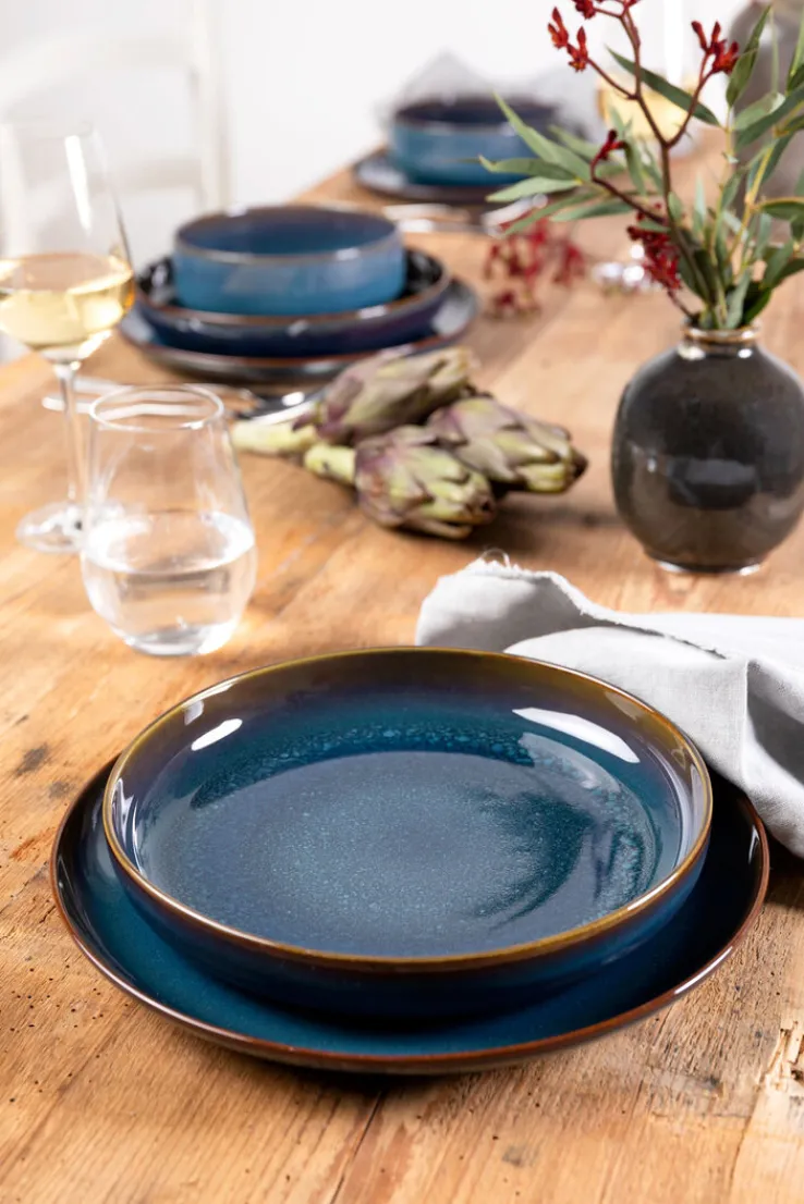 like. Frühstücksservice CRAFTED DENIM 6-teilig blau/ braun