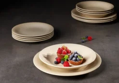 like. Suppenteller COLOR LOOP SAND 23,5 cm Porzellan beige