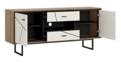 QUARTIER Lowboard BROLO 167 x 74,3 cm weiß/ schwarz