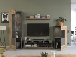 QUARTIER Lowboard FRENO Oak/ grau