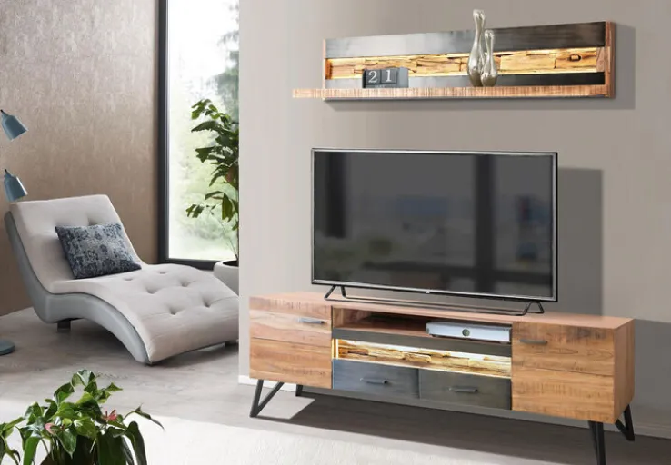 QUARTIER Lowboard HAWK braun /schwarz