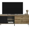 QUARTIER Lowboard Lou 154 x 41 x 57 cm Nox Oak Nachbildung Braun/Schwarz