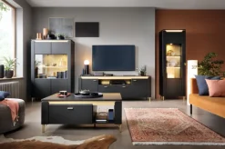 QUARTIER Lowboard NORICA 200 x 70 cm schwarz matt