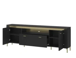 QUARTIER Lowboard NORICA 200 x 70 cm schwarz matt