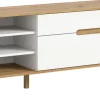 QUARTIER Lowboard SCANDI 140x60 cm Weiß Braun Nox Oak Nachbildung
