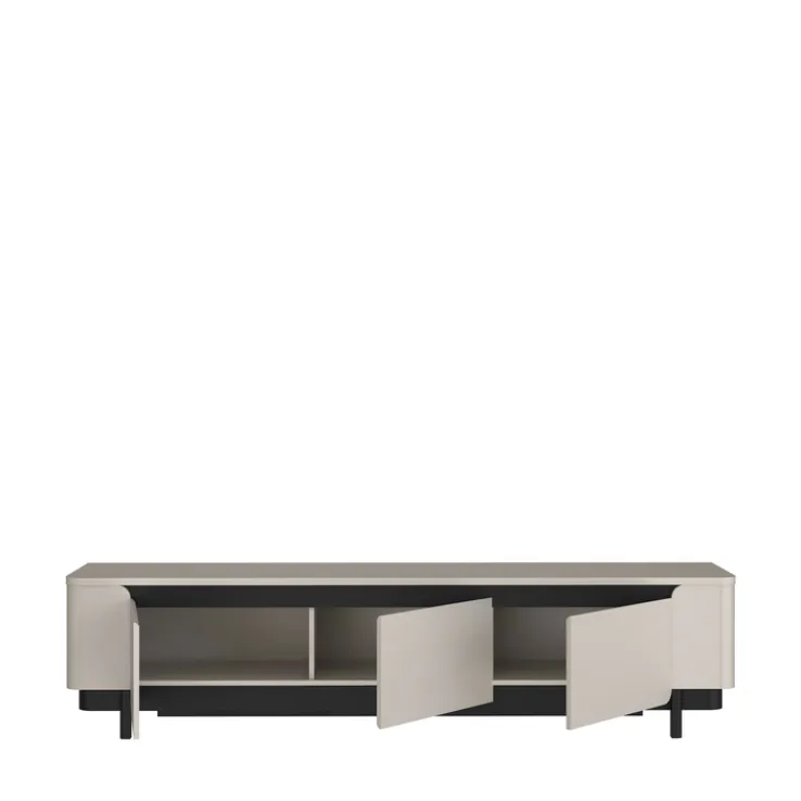 QUARTIER Lowboard VODOL 205x49 cm Sand/Schwarz