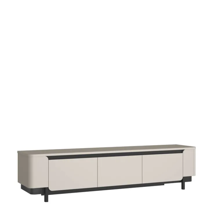 QUARTIER Lowboard VODOL 205x49 cm Sand/Schwarz