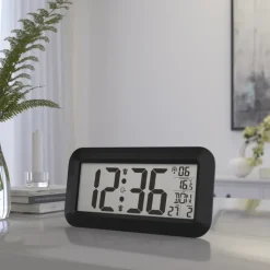 Mebus Digitaluhr Kunststoff 42 x 3 x 20 cm Schwarz