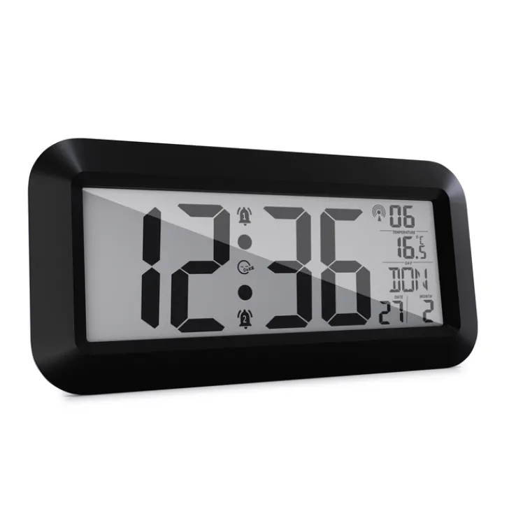 Mebus Digitaluhr Kunststoff 42 x 3 x 20 cm Schwarz