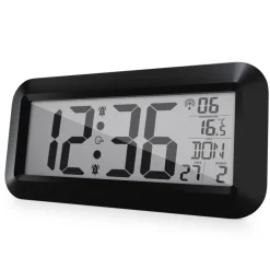 Mebus Digitaluhr Kunststoff 42 x 3 x 20 cm Schwarz