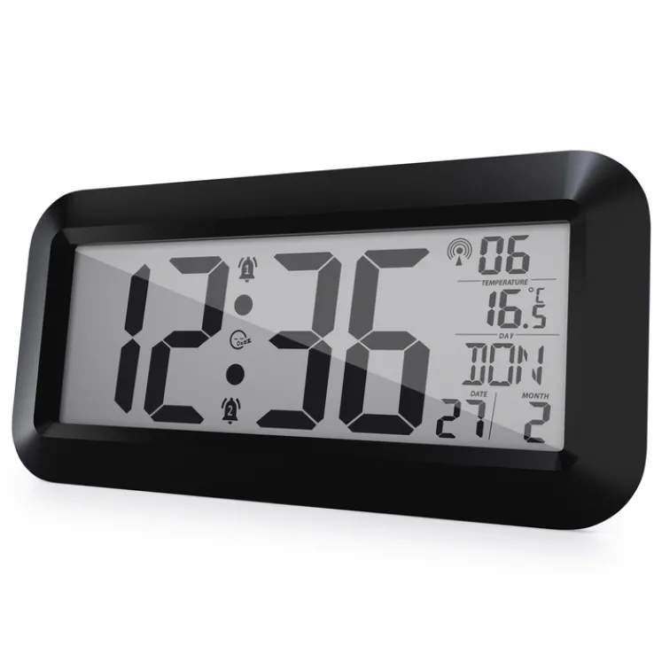 Mebus Digitaluhr Kunststoff 42 x 3 x 20 cm Schwarz