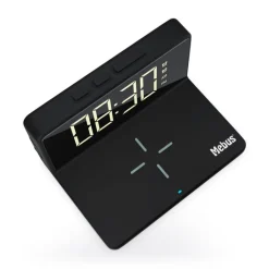 Mebus Digitalwecker mit Aufladefunktion schwarz