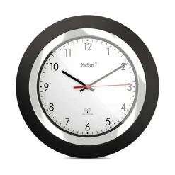 Mebus Funk-Wanduhr 25 cm schwarz