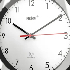 Mebus Funk-Wanduhr 25 cm schwarz