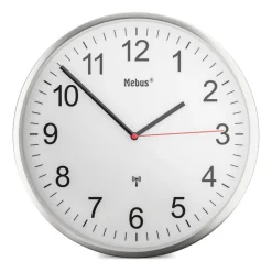 Mebus Funk-Wanduhr silberfarbig